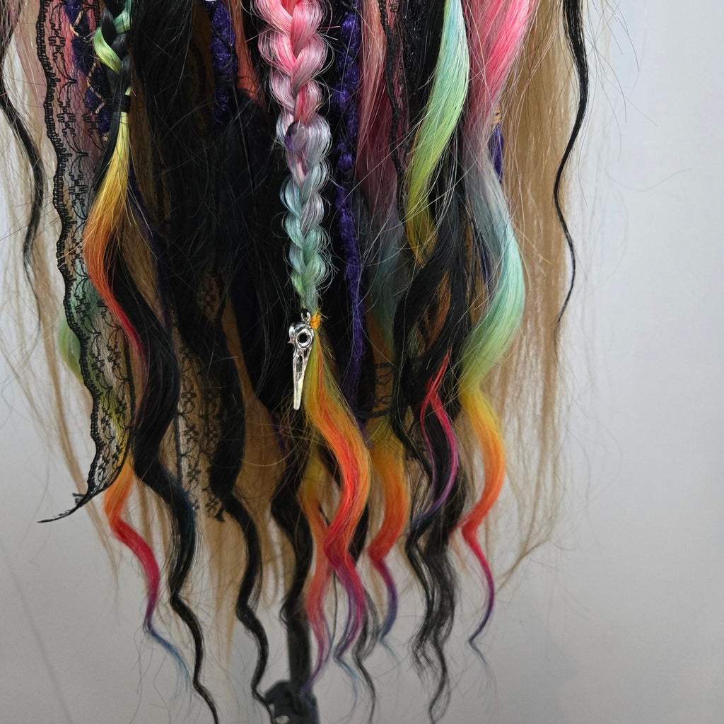 Amethyst Prism Wavy Dread Bobble 24 Inch Synthetic Hair Tie - Rockinredfox