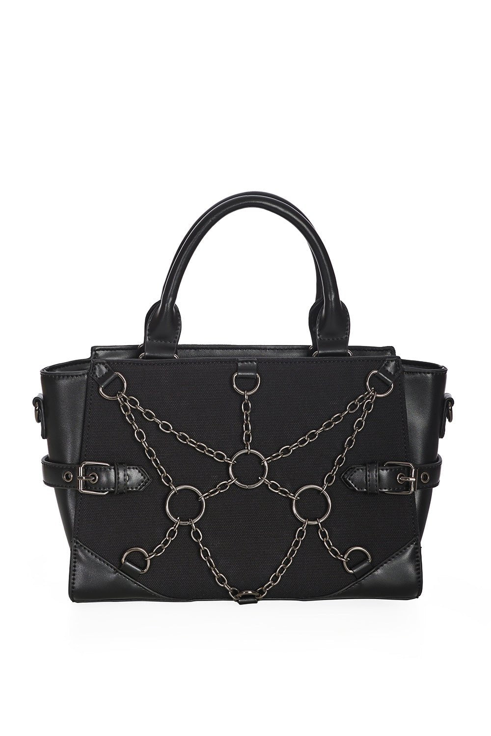 Banned From Beyond Chain Tote Bag Black Gothic Handbag - Rockinredfox