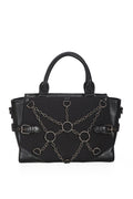 Banned From Beyond Chain Tote Bag Black Gothic Handbag - Rockinredfox