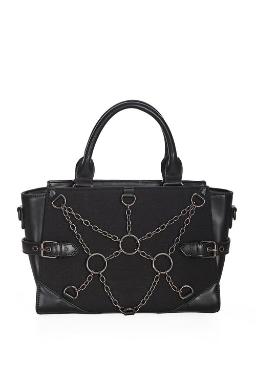 Banned From Beyond Chain Tote Bag Black Gothic Handbag - Rockinredfox