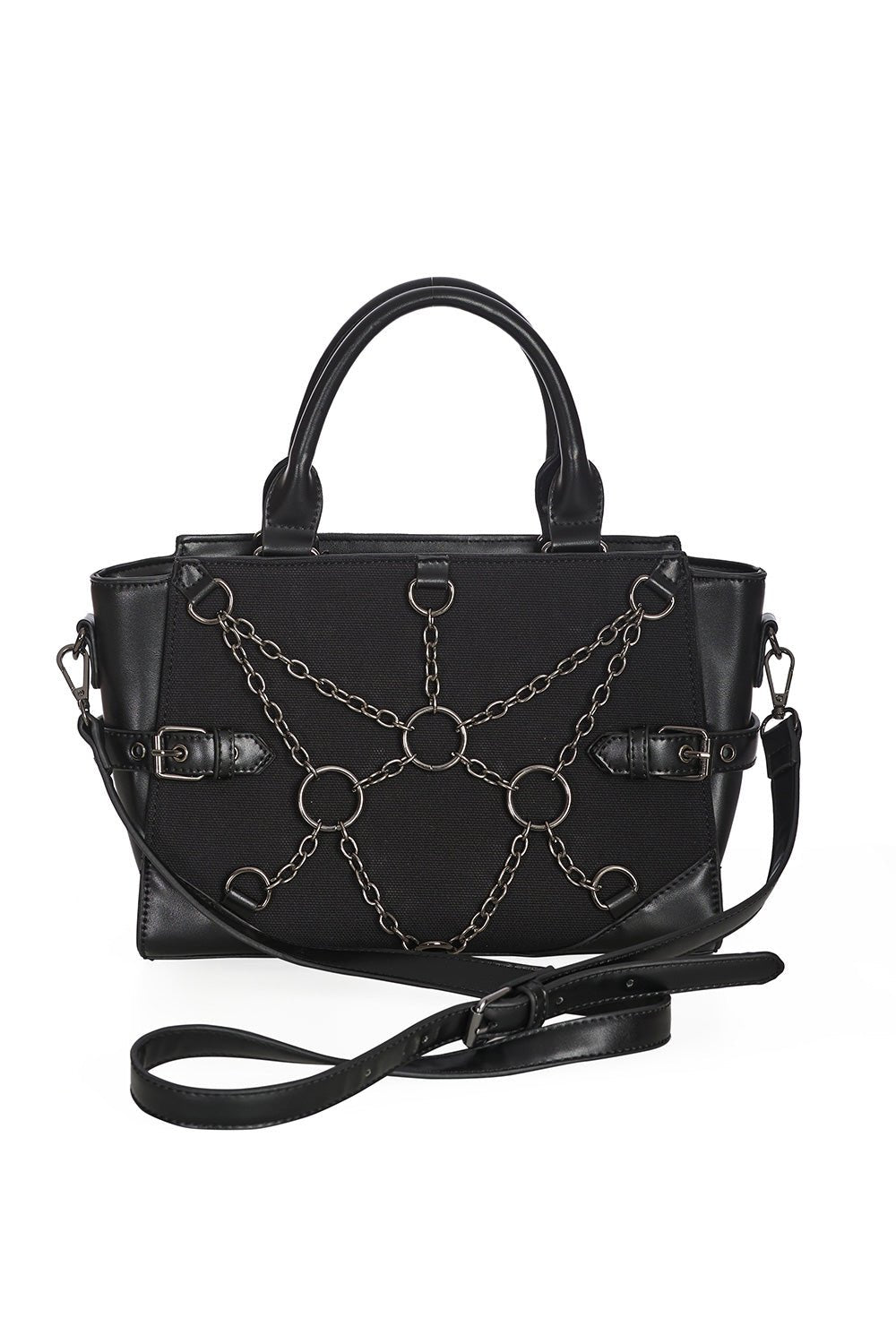 Banned From Beyond Chain Tote Bag Black Gothic Handbag - Rockinredfox