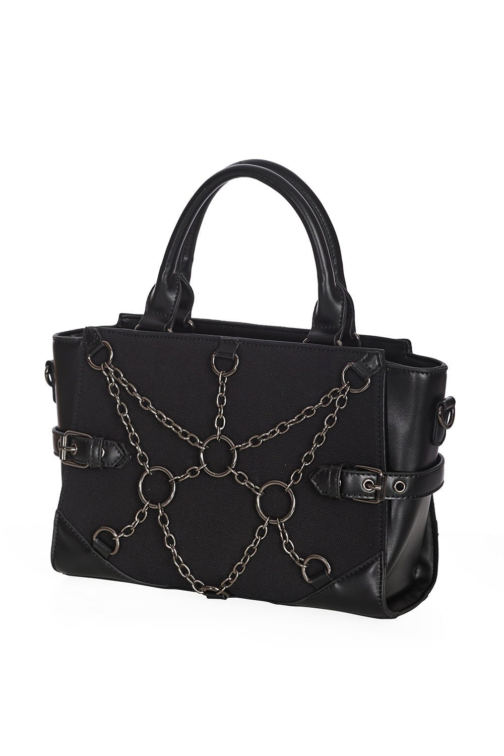 Banned From Beyond Chain Tote Bag Black Gothic Handbag - Rockinredfox