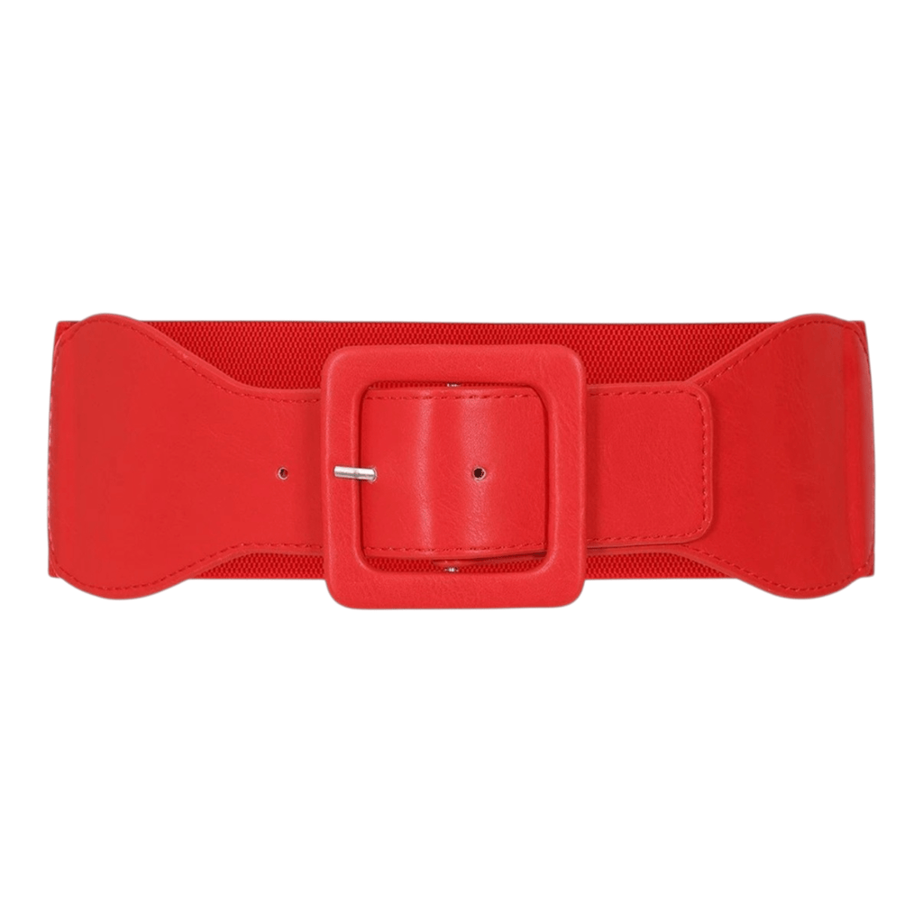 Banned Navy Elasticated Waist Belt Wide Square Buckle - Rockinredfox