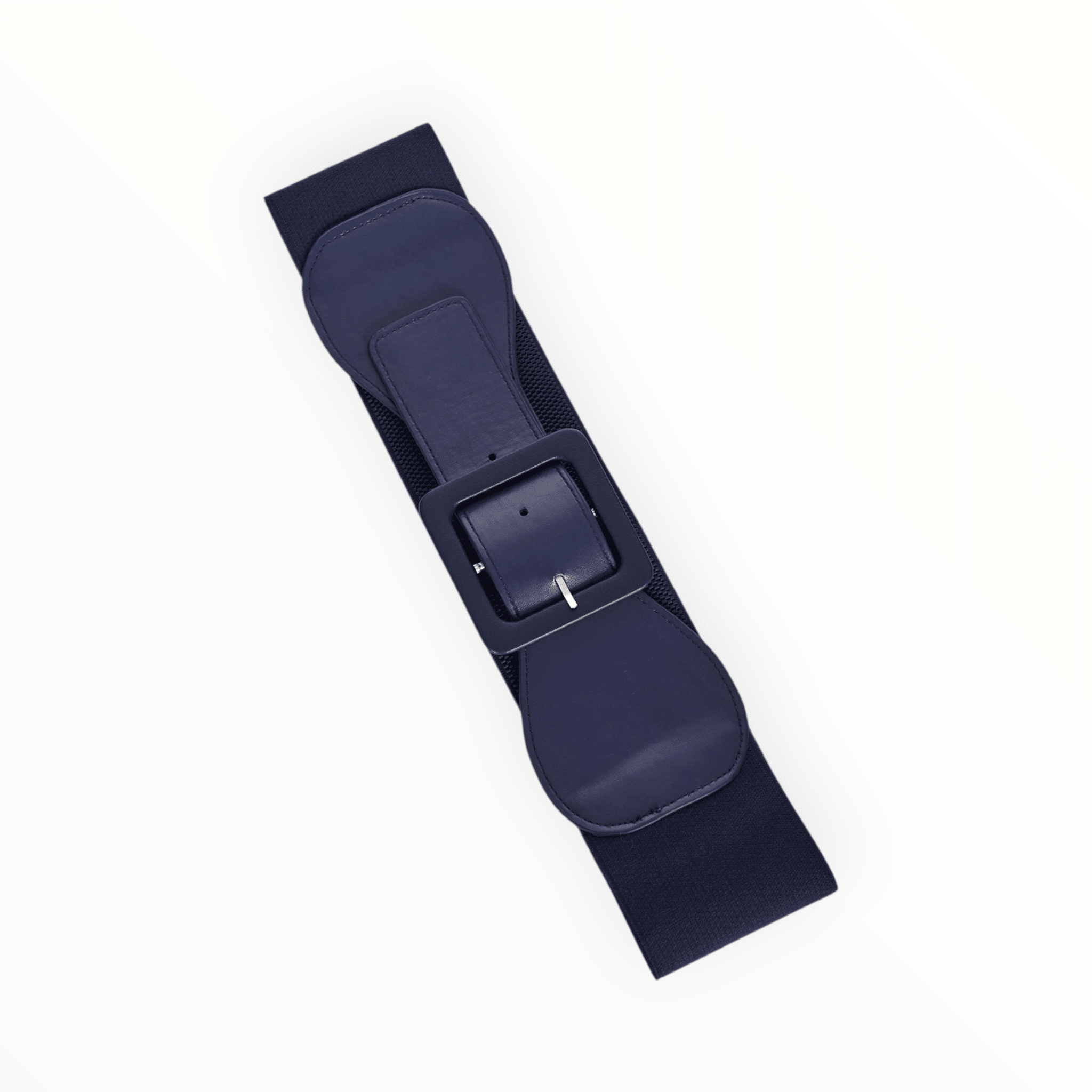 Banned Navy Elasticated Waist Belt Wide Square Buckle - Rockinredfox