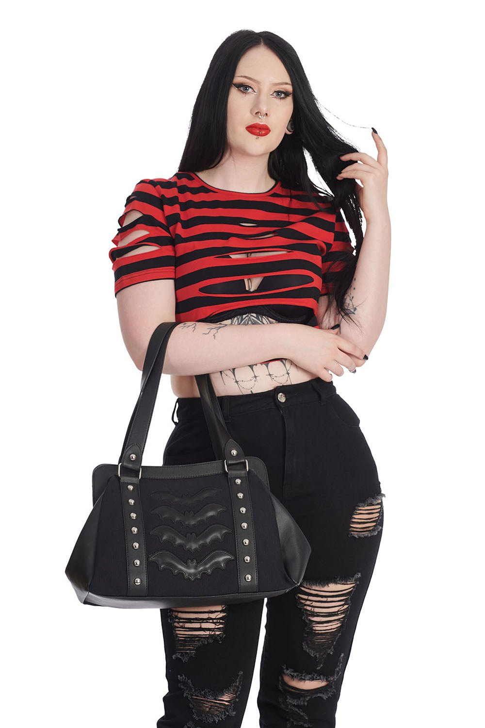 Banned Night Wings Handbag Black Bat Gothic Alternative Shoulder Bag - Rockinredfox