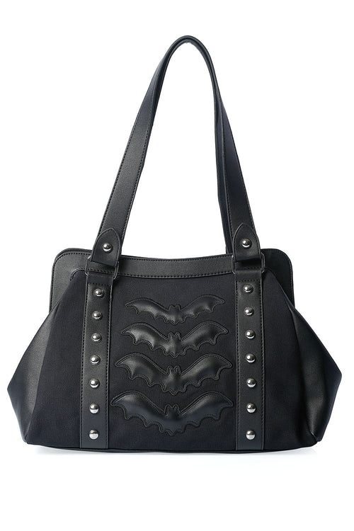 Banned Night Wings Handbag Black Bat Gothic Alternative Shoulder Bag - Rockinredfox