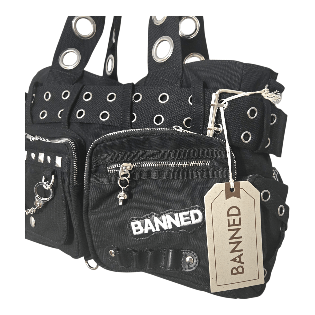 Banned Sweet Revenge Black Handbag - Rockinredfox