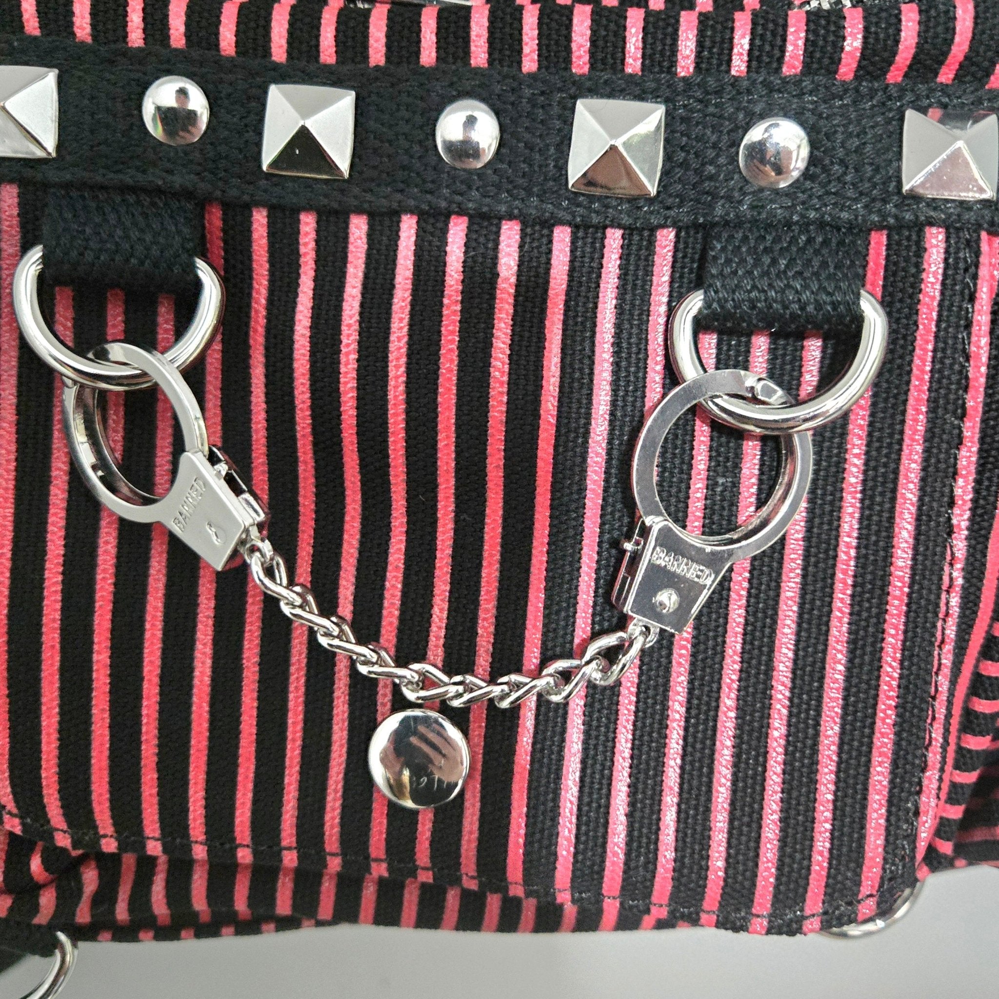 Banned Sweet Revenge Black & Red Striped Handbag - Rockinredfox