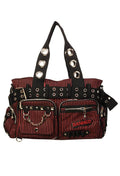 Banned Sweet Revenge Black & Red Striped Handbag - Rockinredfox