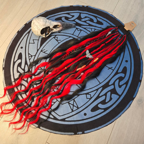 Black Flame Wavy Dread Bobble 24 Inch Synthetic Hair Tie - Rockinredfox