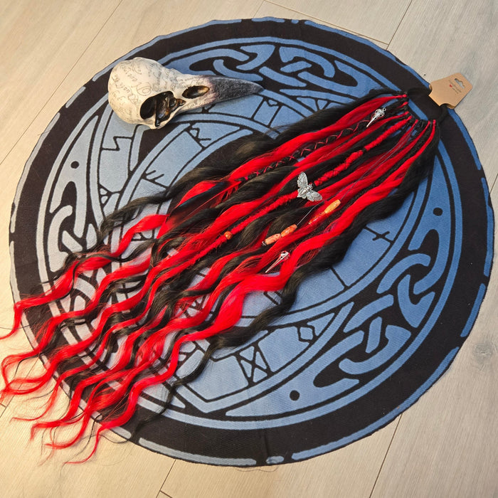 Black Flame Wavy Dread Bobble 24 Inch Synthetic Hair Tie - Rockinredfox
