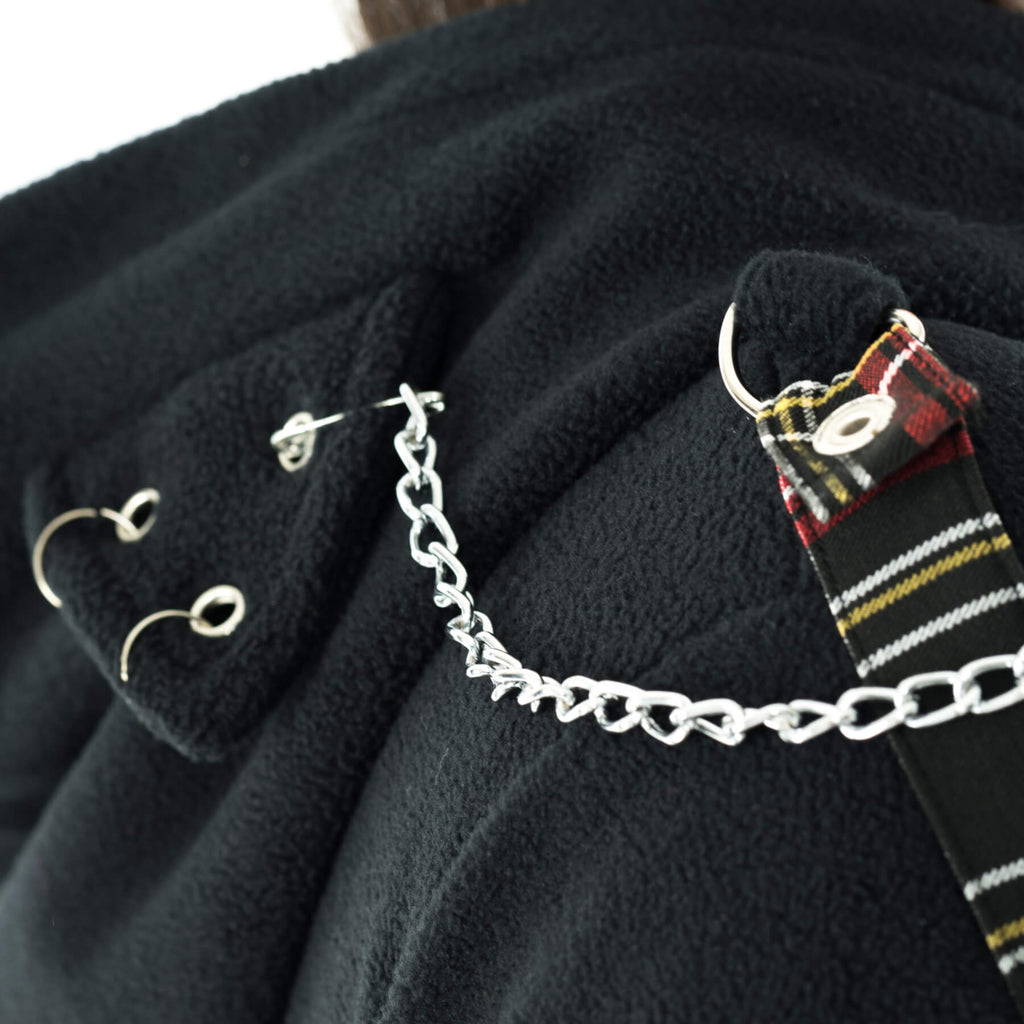 Bye Bye Kitty Trinity Hood – Black Gothic Cat Ear Hoodie | Alternative Zip Hood - Rockinredfox