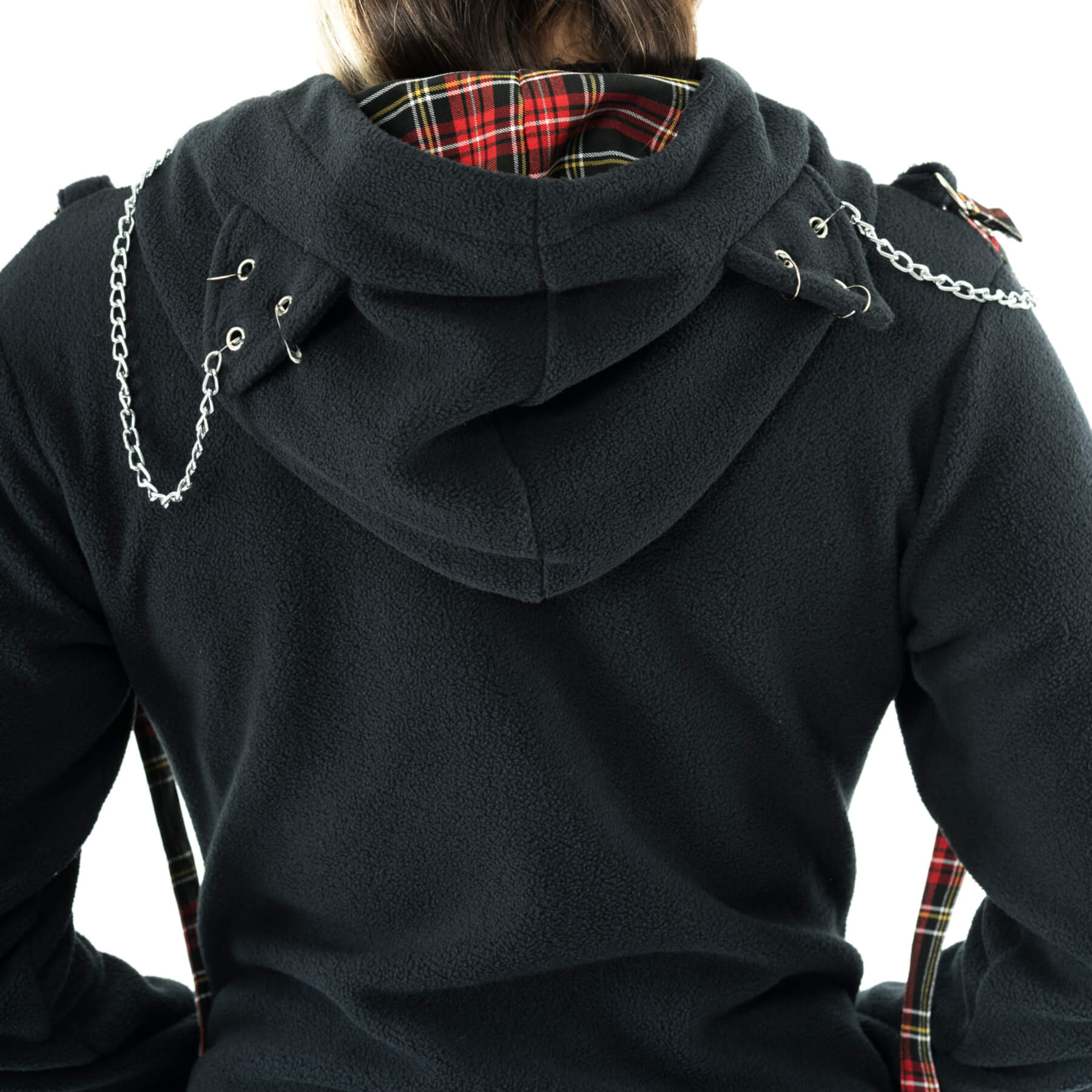 Bye Bye Kitty Trinity Hood – Black Gothic Cat Ear Hoodie | Alternative Zip Hood - Rockinredfox