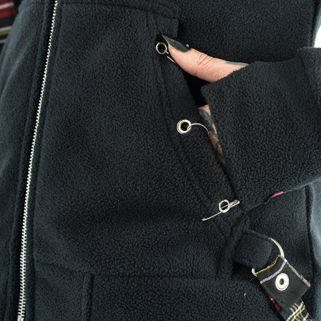 Bye Bye Kitty Trinity Hood – Black Gothic Cat Ear Hoodie | Alternative Zip Hood - Rockinredfox