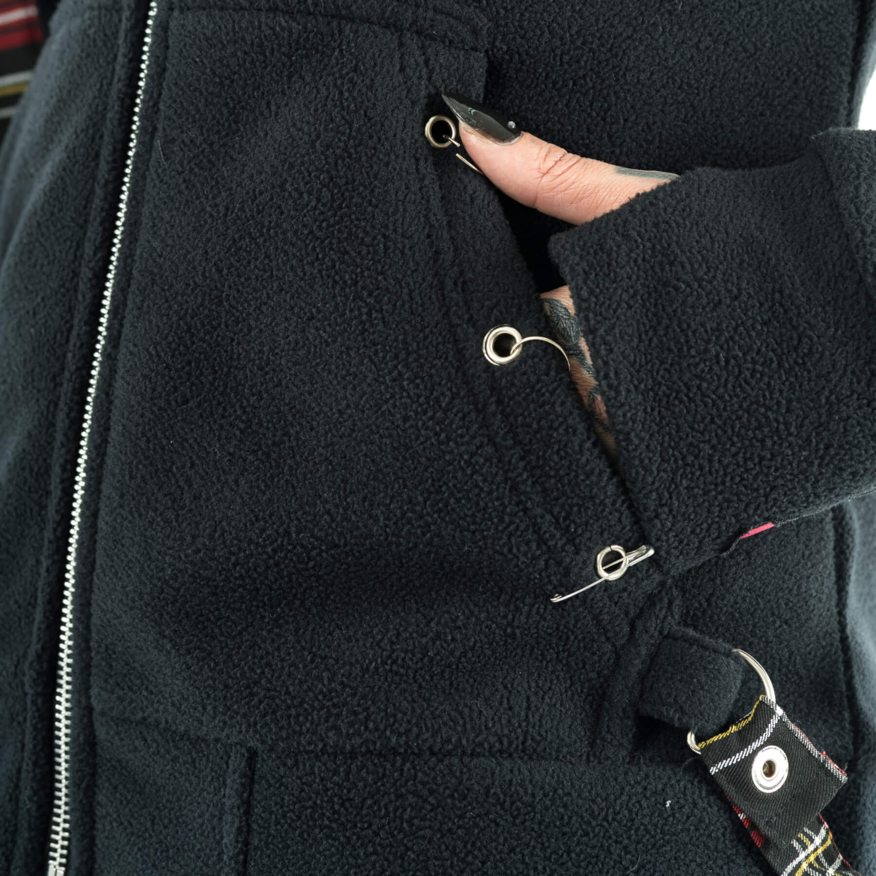 Bye Bye Kitty Trinity Hood – Black Gothic Cat Ear Hoodie | Alternative Zip Hood - Rockinredfox