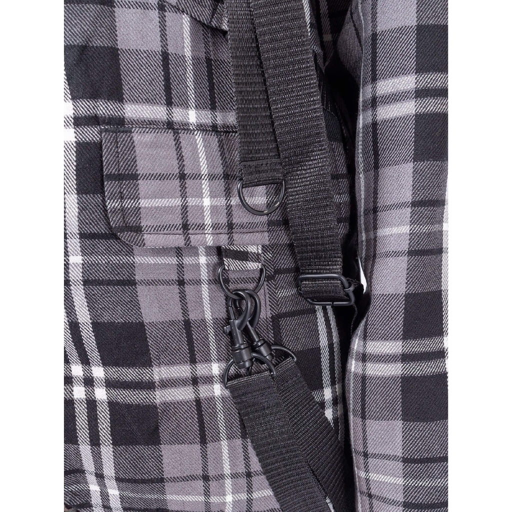 Chemical Black Cordelia Jacket Grey Check Gothic Harness Blazer Punk Grunge Alternative - Rockinredfox