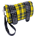 Chemical Black Damara Bag – Yellow Tartan Studded Punk Messenger Bag | Alternative Gothic Shoulder Bag - Rockinredfox