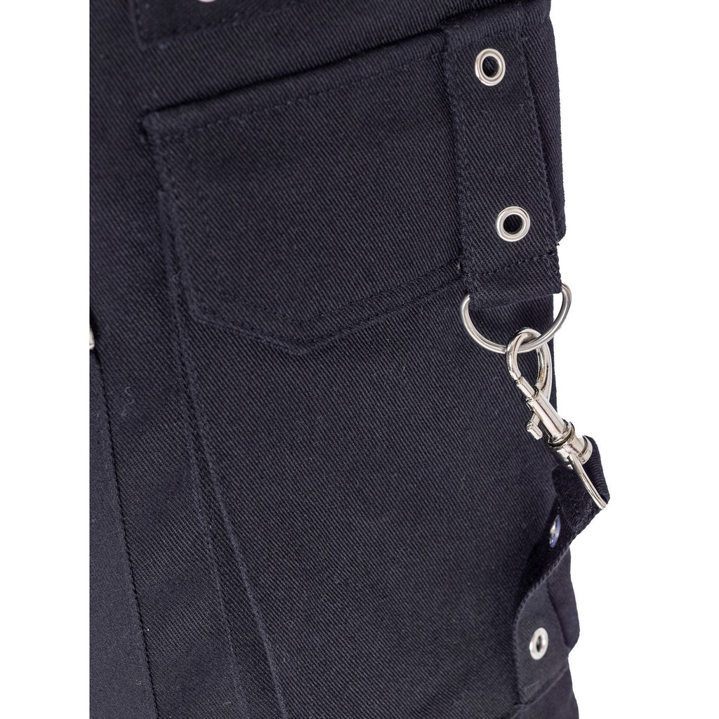 Chemical Black Mens Asante Pants – Black Gothic Zip - Off Cargo Trousers | Alternative Convertible Jorts - Rockinredfox