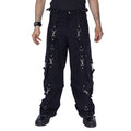 Chemical Black Mens Asante Pants – Black Gothic Zip - Off Cargo Trousers | Alternative Convertible Jorts - Rockinredfox