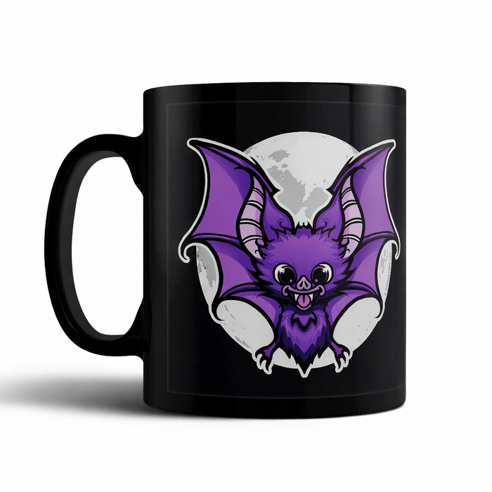Crazy Bat Lady Mug – Cute Gothic Black Bat Coffee Cup - Rockinredfox
