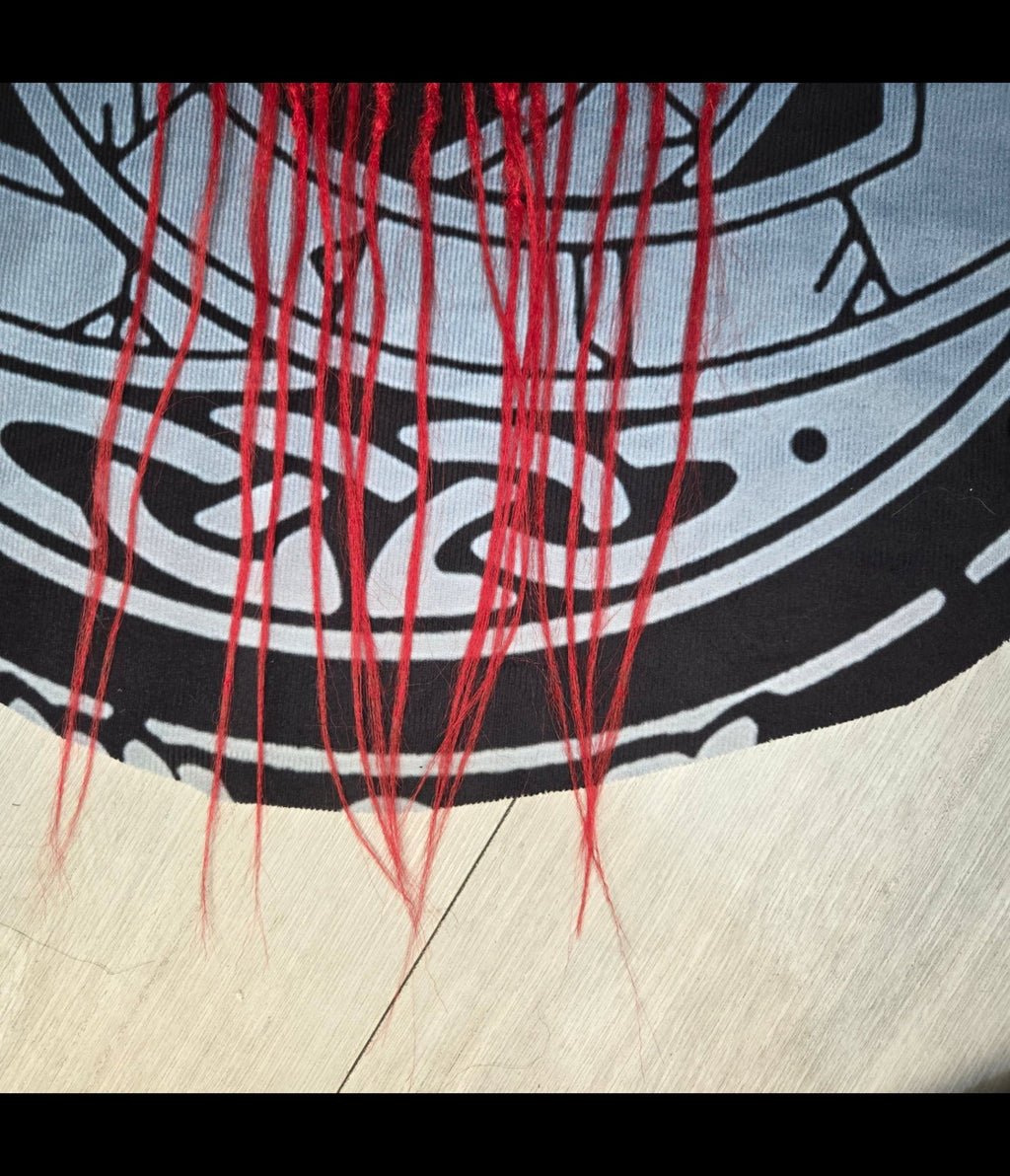 Crimson Hex Clip - In Dread Extensions – Black & Red | Handmade Synthetic Dreads | Partial Set Available | RavenDreadz - Rockinredfox
