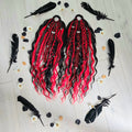 Crimson Shadow Twin Bobble Set 24 Inch Synthetic Hair Ties - Rockinredfox