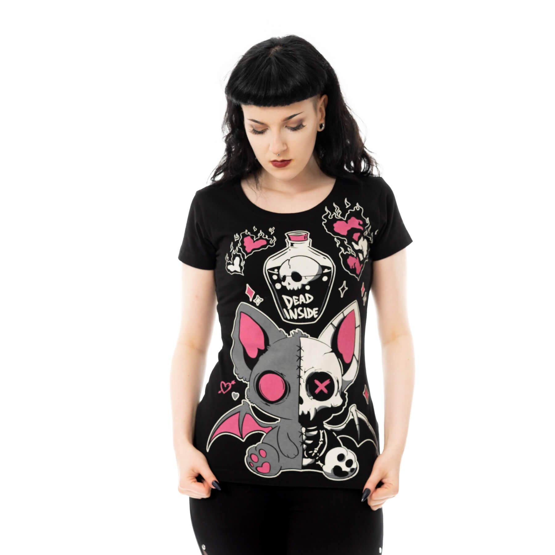 Cupcake Cult Bat Potion T Shirt Black Gothic Bat Graphic Alternative Tee - Rockinredfox