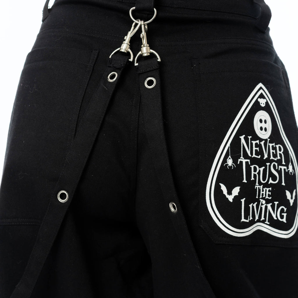 Cupcake Cult Dollhouse Detention Pants Black Kawaii Gothic Wide Leg Trousers - Rockinredfox