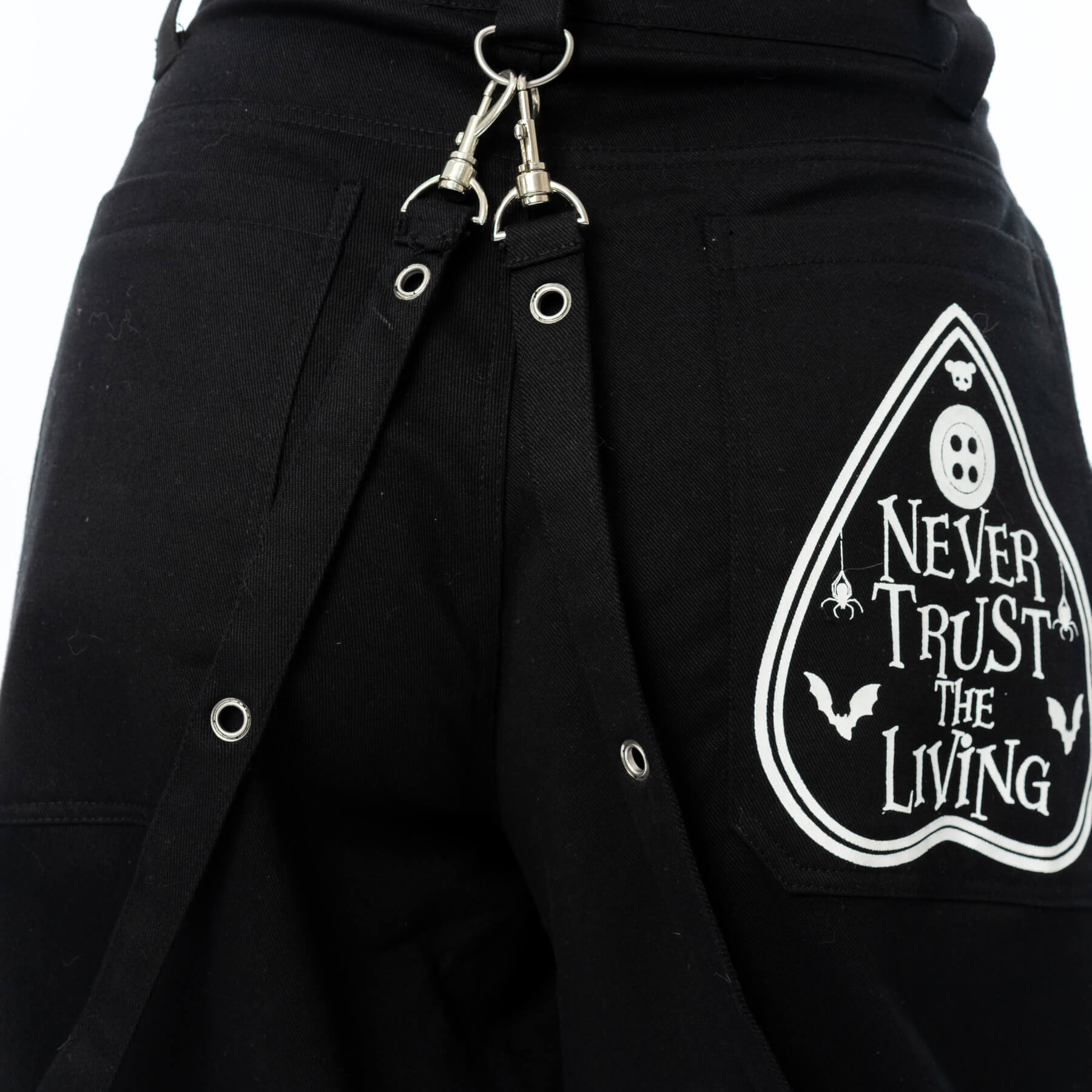 Cupcake Cult Dollhouse Detention Pants Black Kawaii Gothic Wide Leg Trousers - Rockinredfox