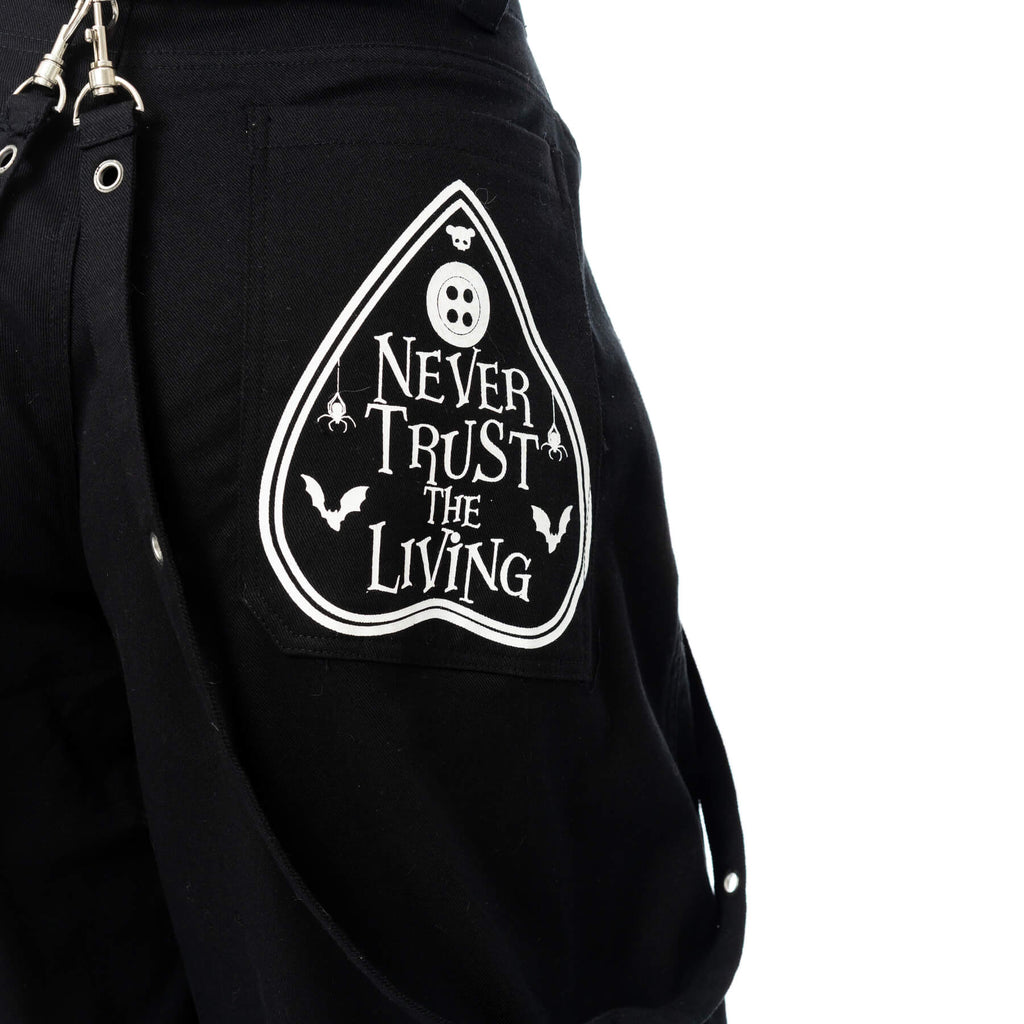 Cupcake Cult Dollhouse Detention Pants Black Kawaii Gothic Wide Leg Trousers - Rockinredfox