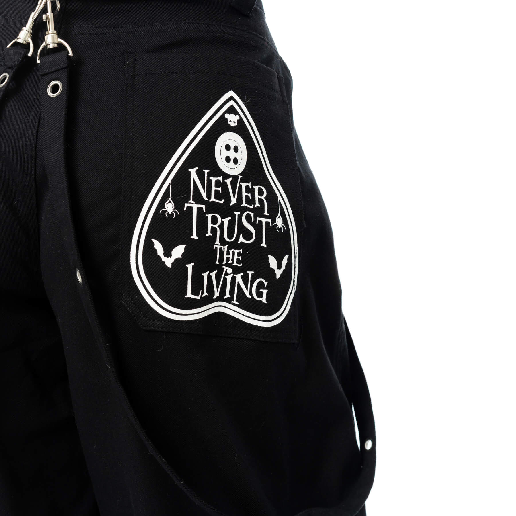 Cupcake Cult Dollhouse Detention Pants Black Kawaii Gothic Wide Leg Trousers - Rockinredfox