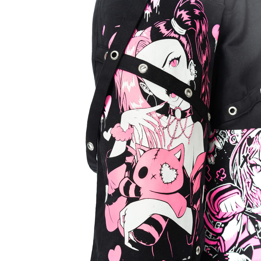 Cupcake Cult Dollhouse Detention Pants Black Kawaii Gothic Wide Leg Trousers - Rockinredfox