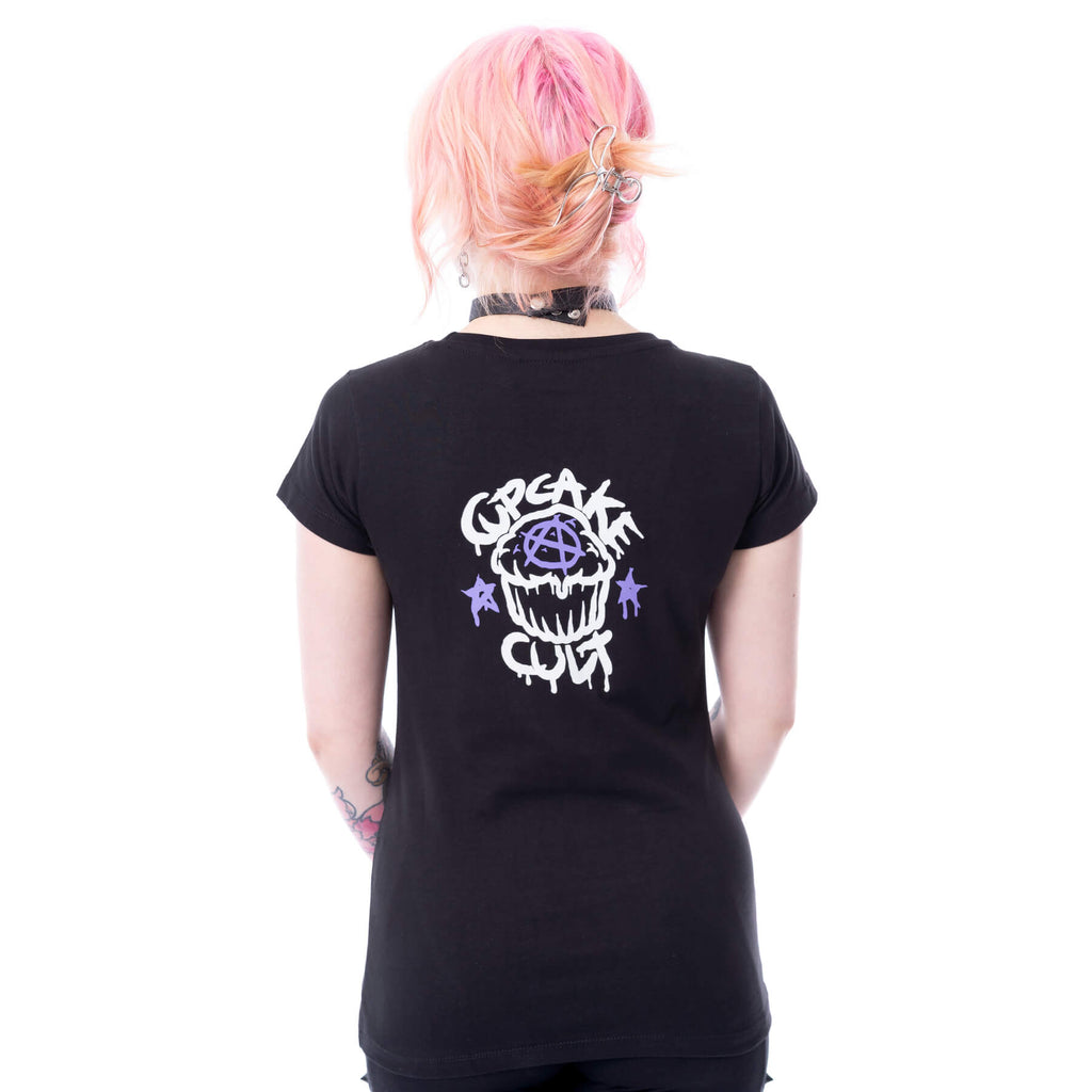 Cupcake Cult LVD Kitty T-Shirt – Black Gothic Cute Cat Tee | Alternative Clothing - Rockinredfox