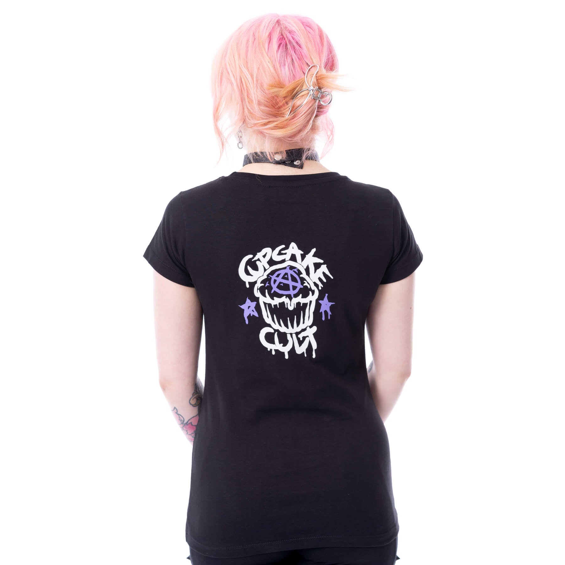 Cupcake Cult LVD Kitty T-Shirt – Black Gothic Cute Cat Tee | Alternative Clothing - Rockinredfox