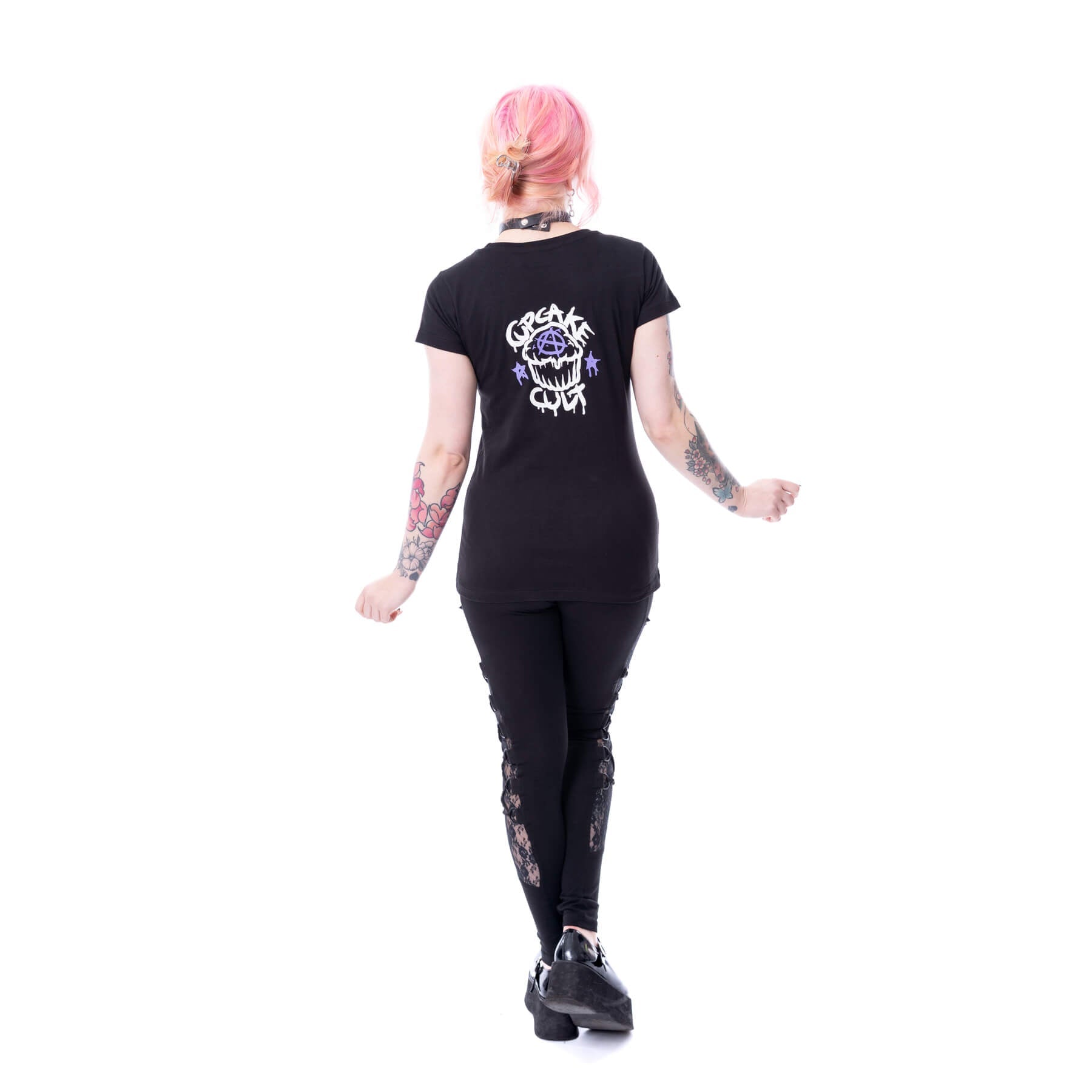 Cupcake Cult LVD Kitty T-Shirt – Black Gothic Cute Cat Tee | Alternative Clothing - Rockinredfox