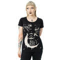 Cupcake Cult Moonlight T Shirt Black Gothic Cat Graphic Alternative Top - Rockinredfox