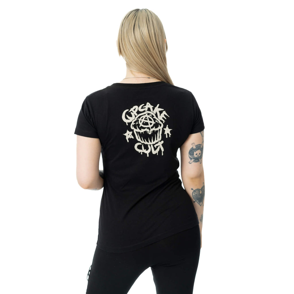 Cupcake Cult Moonlight T Shirt Black Gothic Cat Graphic Alternative Top - Rockinredfox