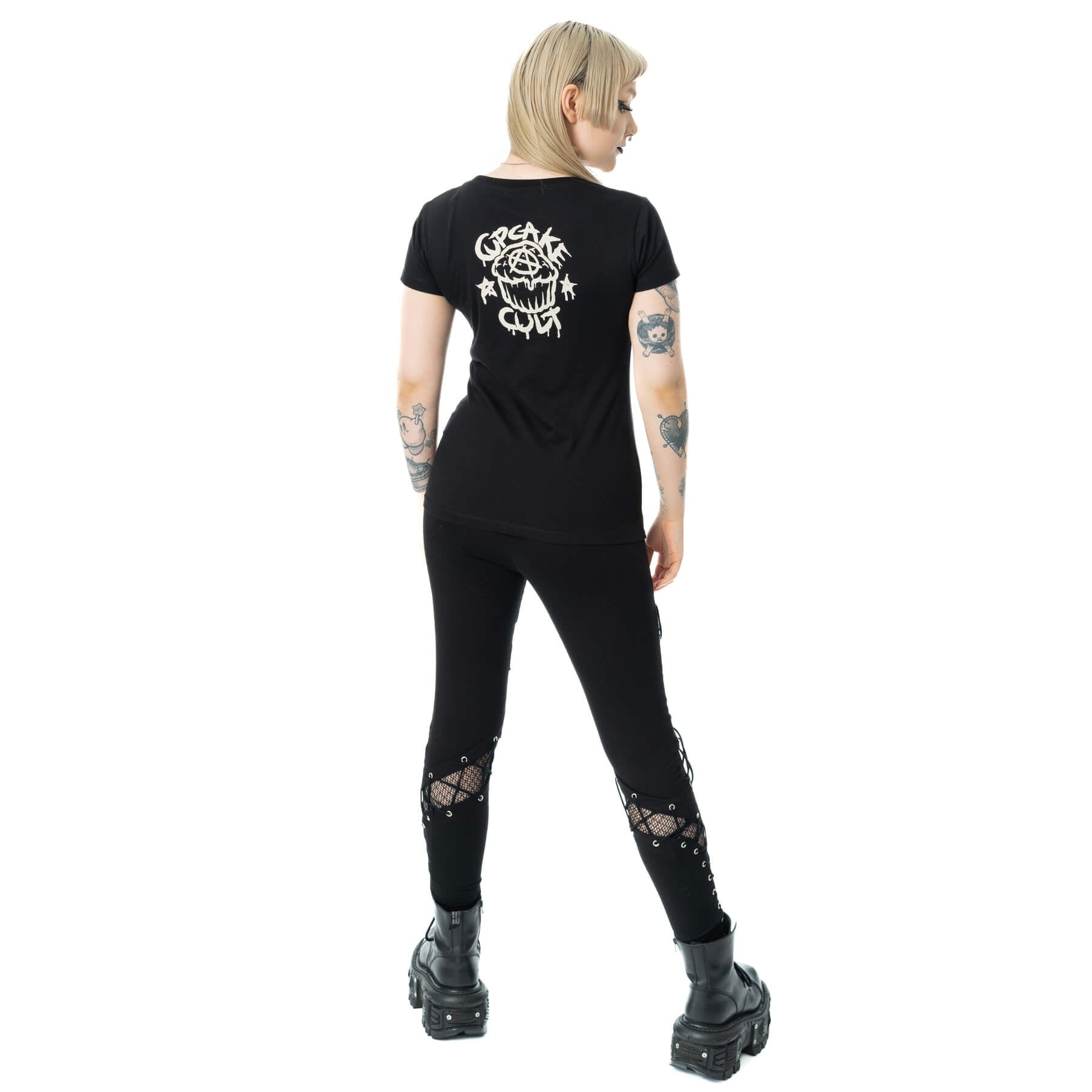 Cupcake Cult Moonlight T Shirt Black Gothic Cat Graphic Alternative Top - Rockinredfox