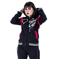 Cupcake Cult Sad But Cute Varsity Jacket Black Pink Gothic Teddy Hoodie - Rockinredfox