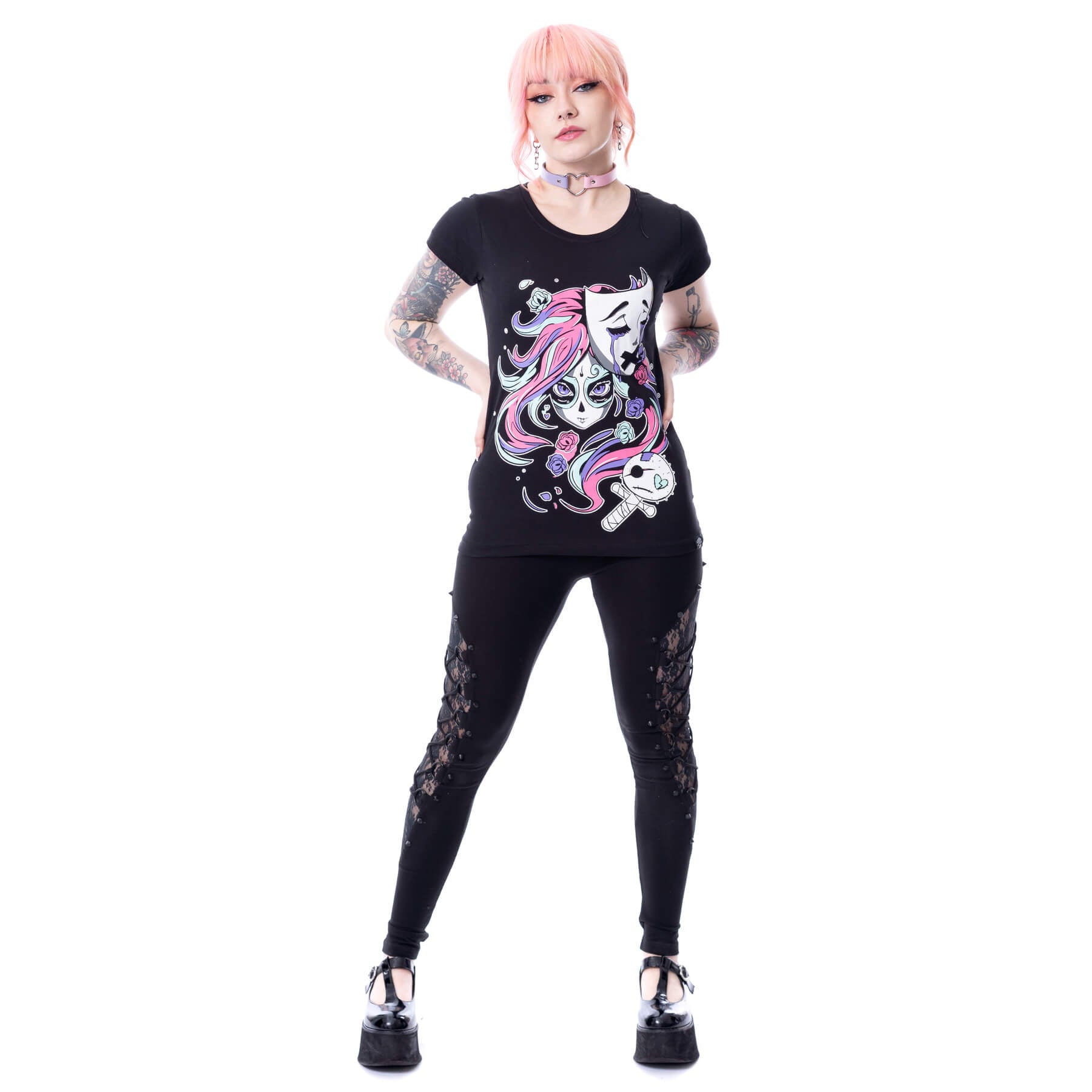 Cupcake Cult Silence Mask T Shirt Black | Gothic Kawaii Graphic Tee | Alternative Clothing | RockinRedFox - Rockinredfox