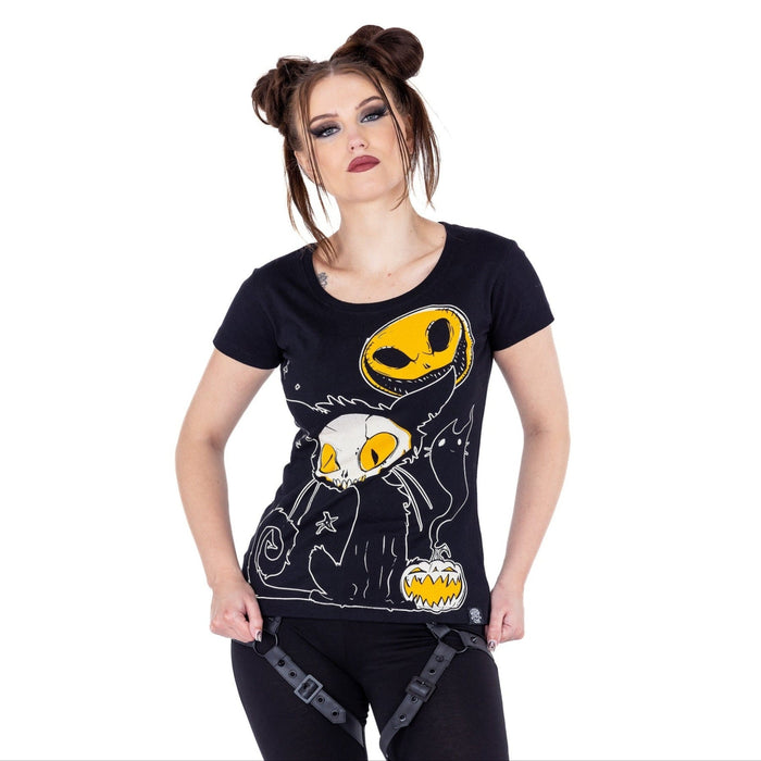 Cupcake Cult Spooky Cat T Shirt Black | Gothic Cute Tee | Alternative Clothing | RockinRedFox - Rockinredfox