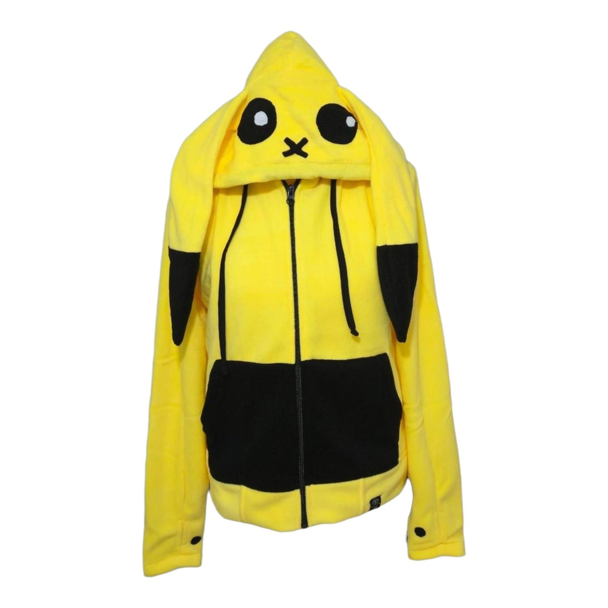 Cupcake Cult Striker yellow long ear zip hoodie front view