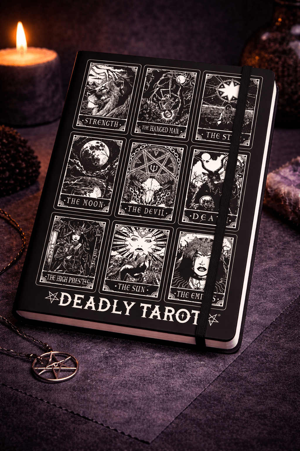 Deadly Tarot Devil Compilation Notebook – Gothic A5 Hard Cover Journal - Rockinredfox