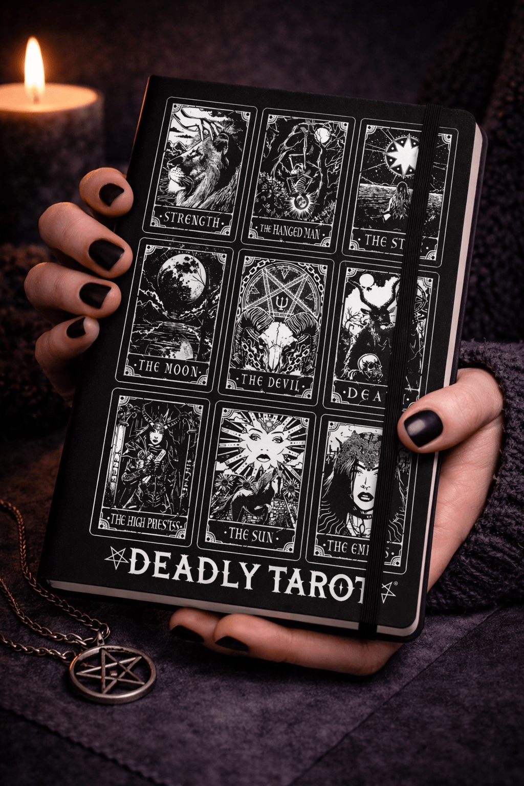 Deadly Tarot Devil Compilation Notebook – Gothic A5 Hard Cover Journal - Rockinredfox
