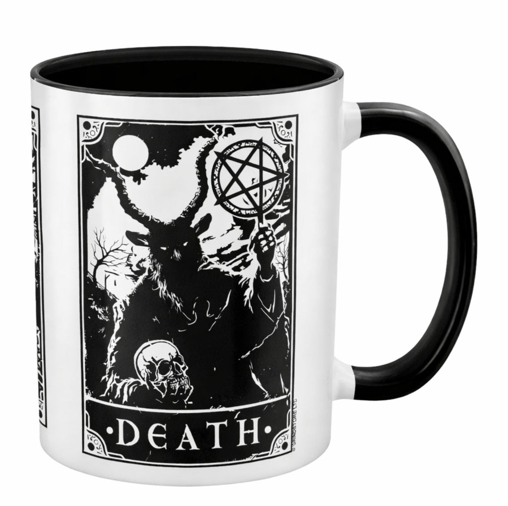 Deadly Tarot Devil Lovers Death Mug – Gothic 2 Tone Coffee Cup - Rockinredfox