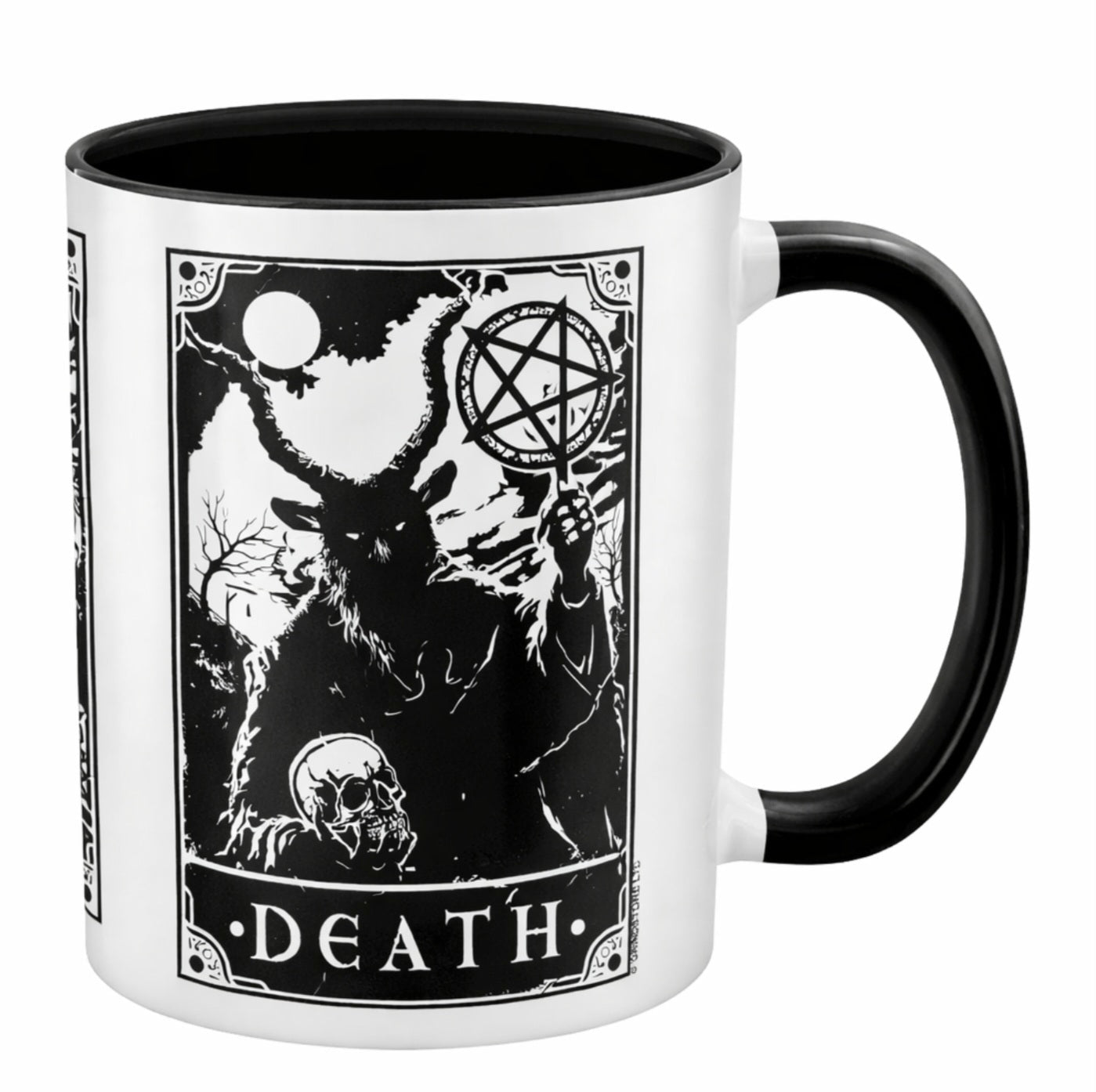 Deadly Tarot Devil Lovers Death Mug – Gothic 2 Tone Coffee Cup - Rockinredfox
