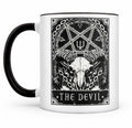 Deadly Tarot Devil Lovers Death Mug – Gothic 2 Tone Coffee Cup - Rockinredfox