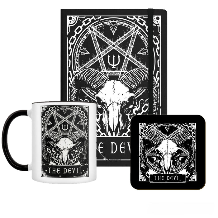Deadly Tarot The Devil Gift Set – Mug, Notebook & Coaster - Rockinredfox
