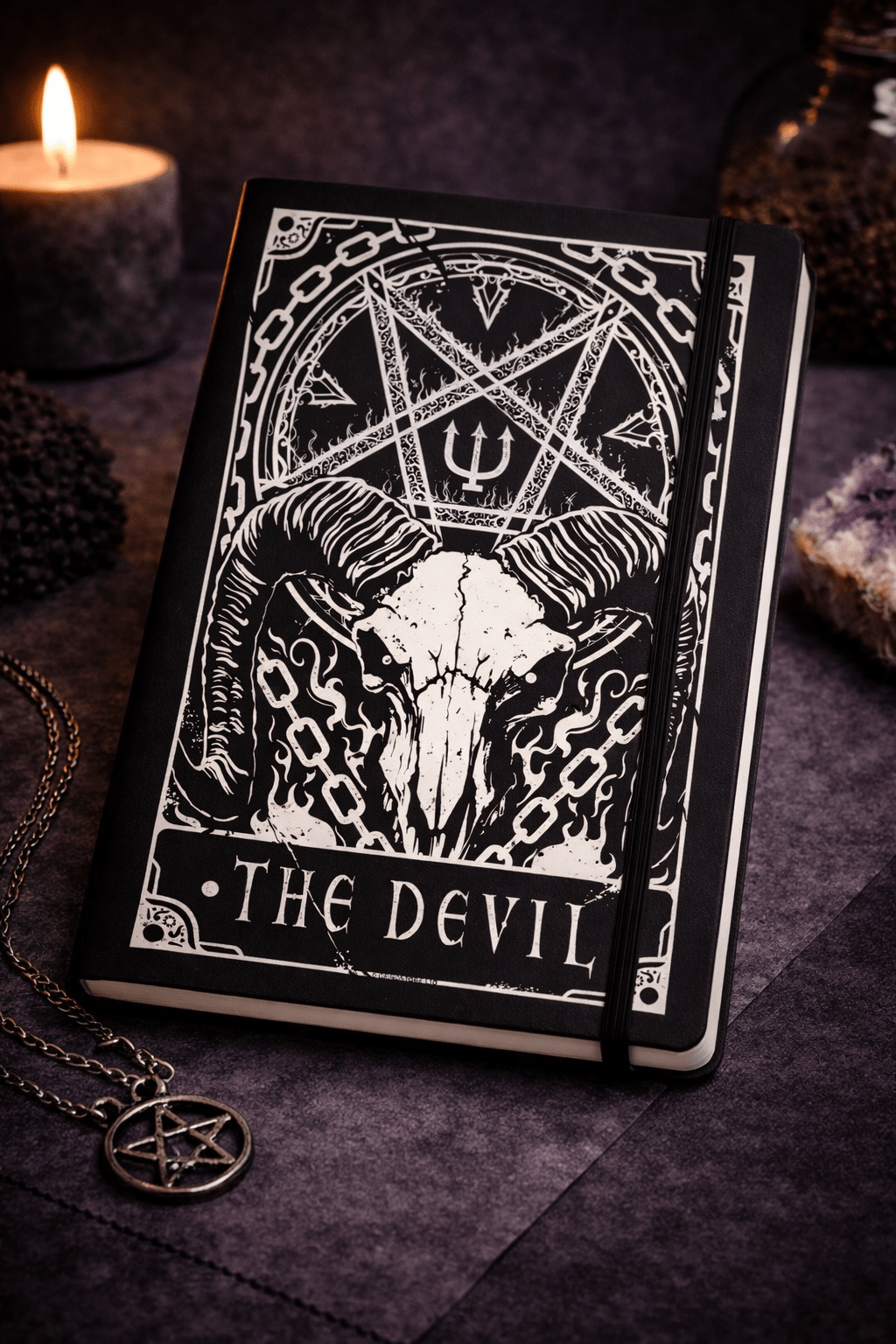 Deadly Tarot The Devil Notebook – Gothic A5 Hard Cover Journal - Rockinredfox