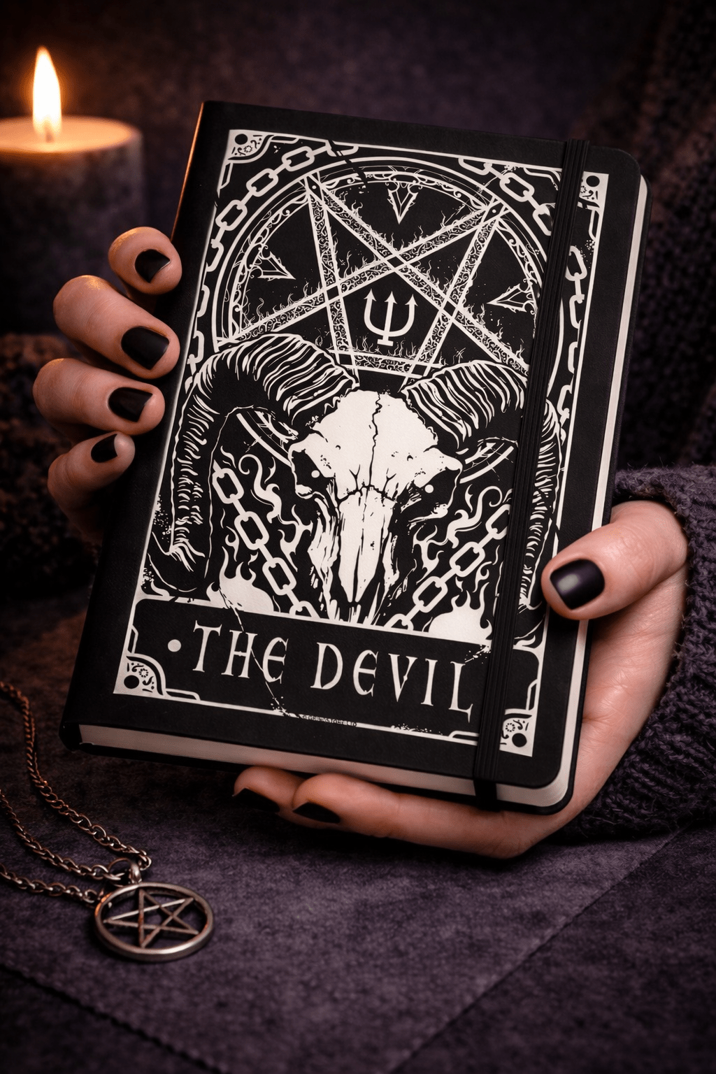 Deadly Tarot The Devil Notebook – Gothic A5 Hard Cover Journal - Rockinredfox